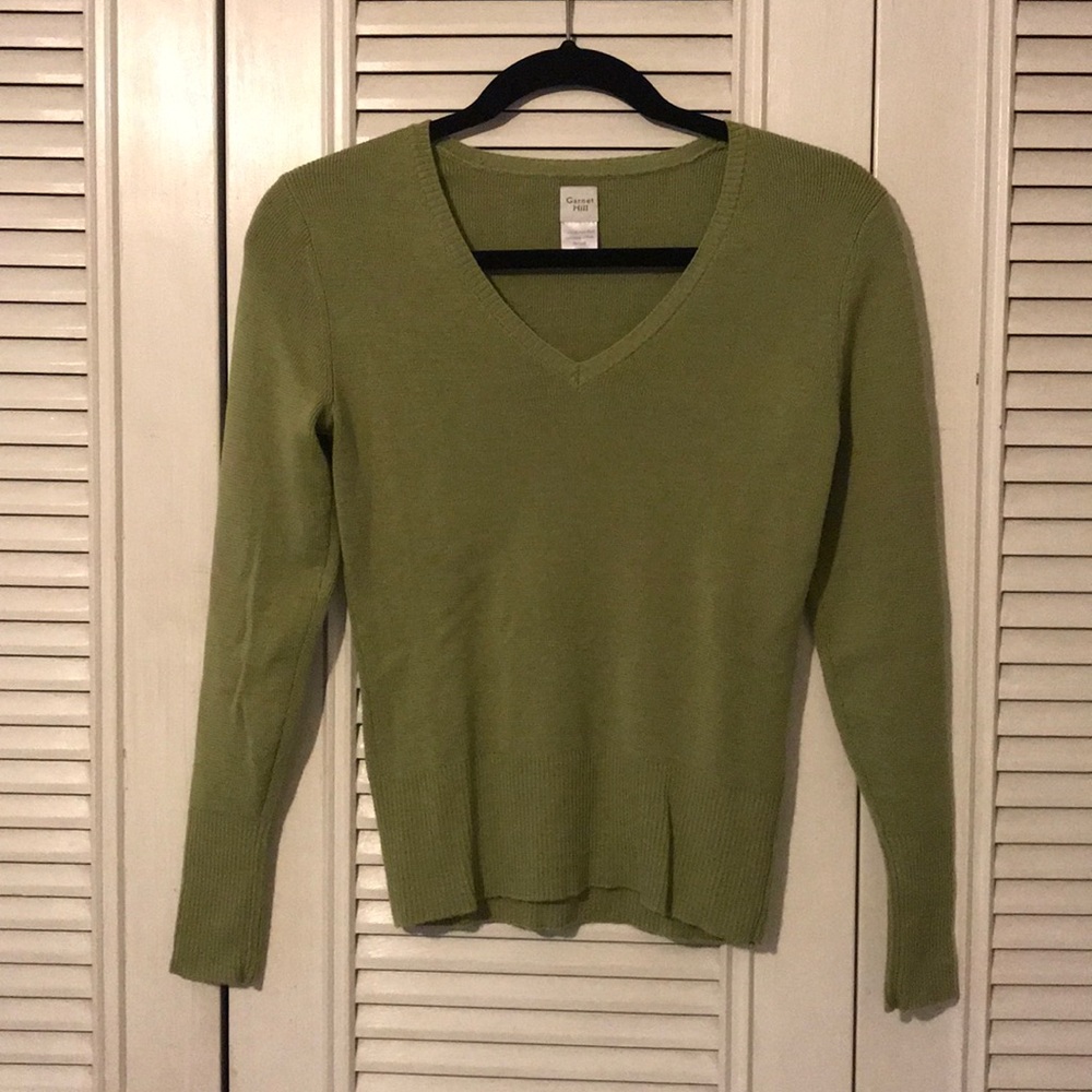 Garnet Hill green sweater size XS